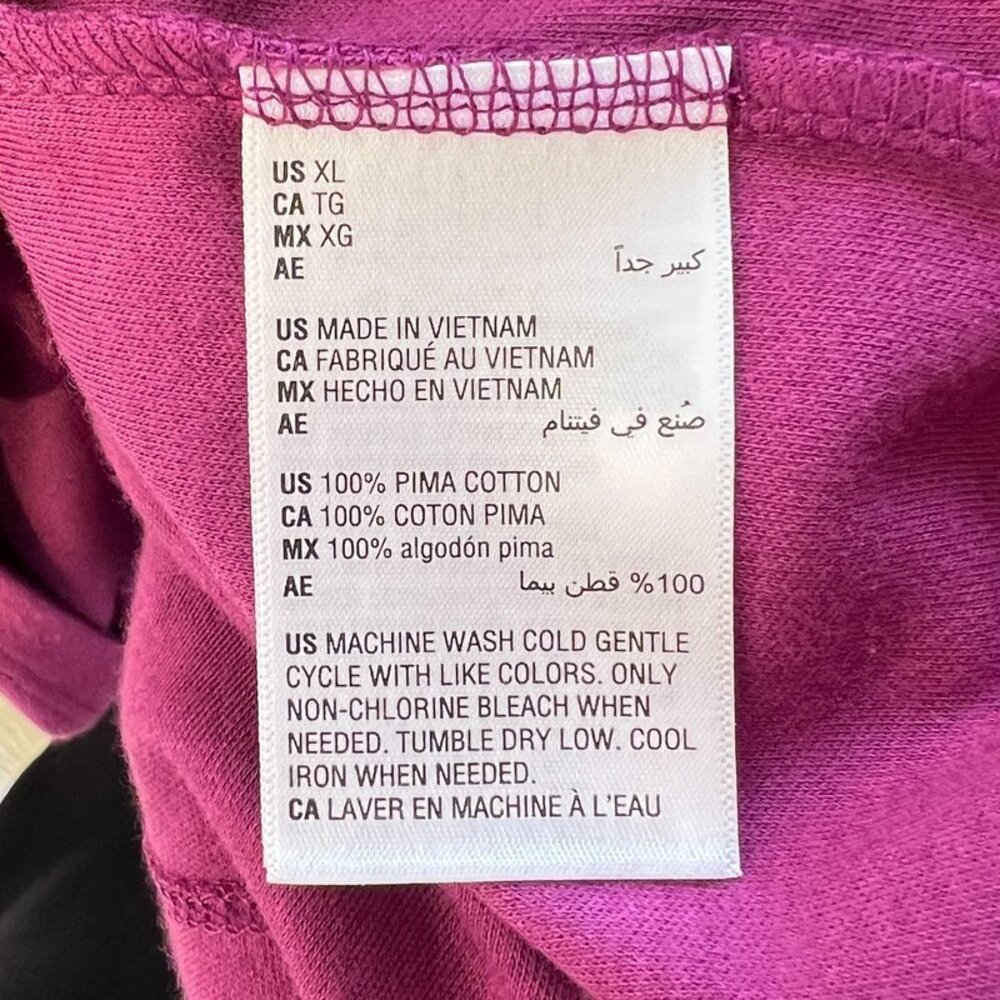 Style & Co Long Sleeve Tee Shirt Women's XL Floral on Purple Boat Neck 3/4 Sleev - Picture 10 of 13